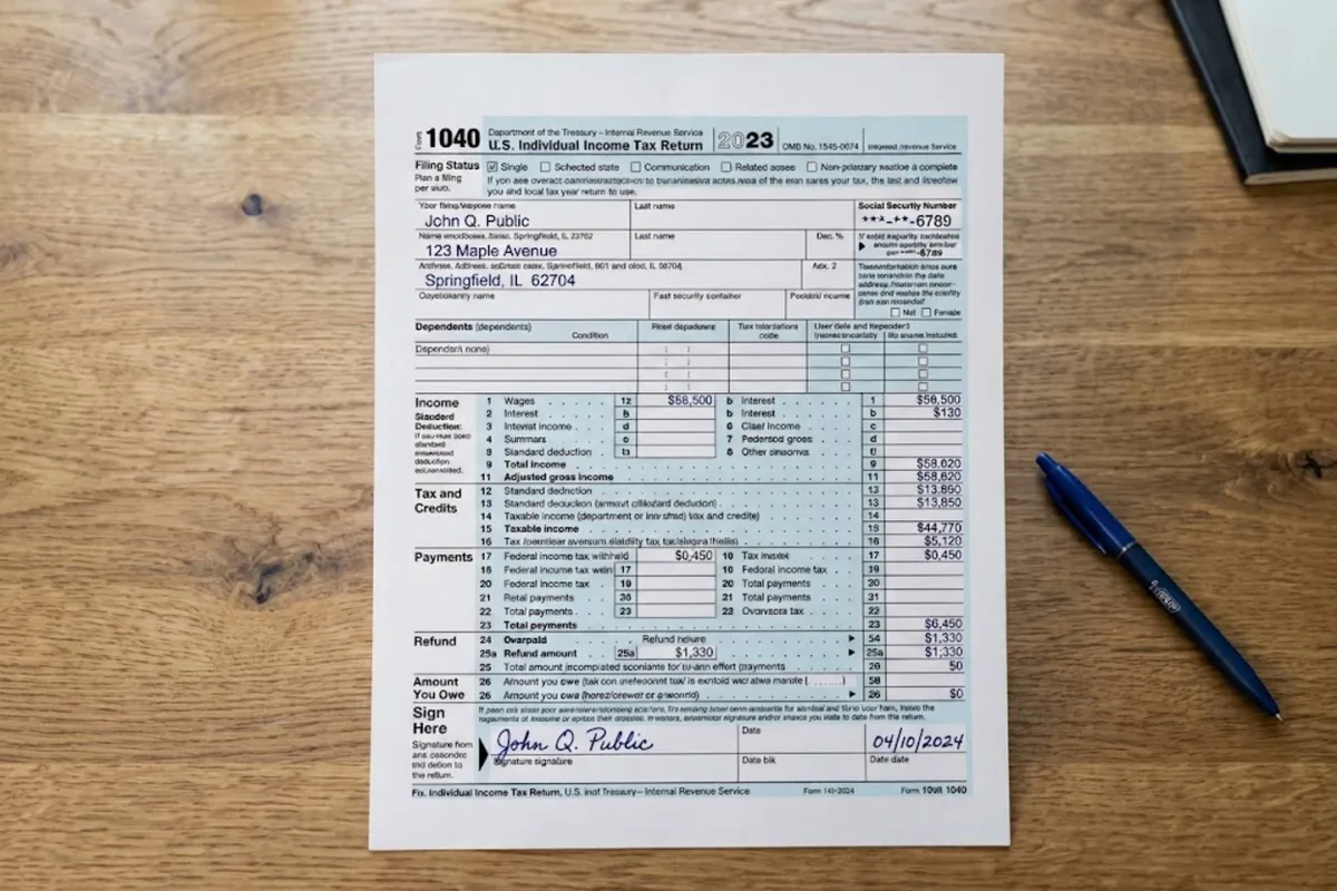 Formulario 1040 del IRS y el cheque de US$2200 para quienes cumplan los requisitos en septiembre 2026