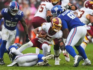 Jayden Daniels and Commanders settle for 27-27 tie with Giants after botching final play of OT