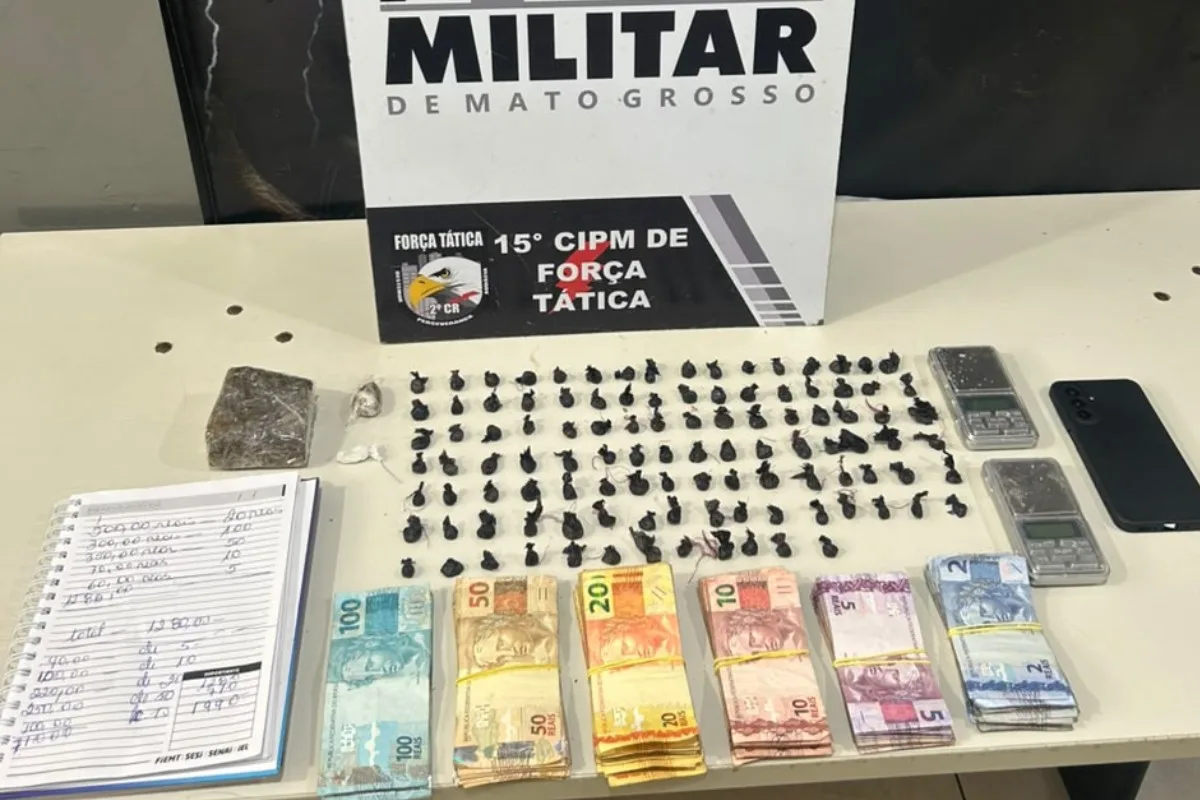 Homem é preso com 110 porções de drogas e R$ 4,2 mil em MT