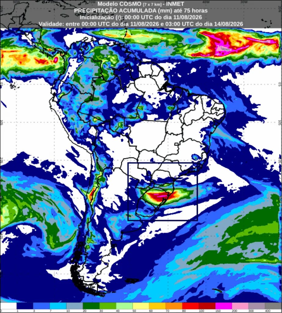 Tempestades persistem no Sul e calor aumenta em outras regiões