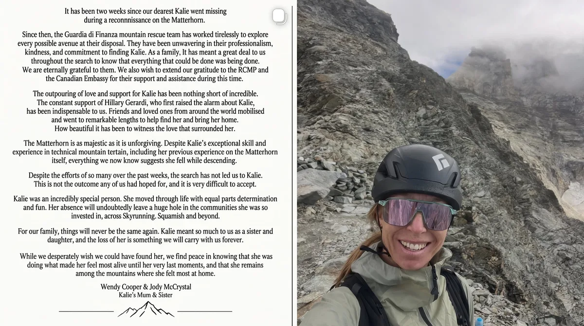 Desgarradora carta de la familia de la atleta que desapareció hace dos semanas en una montaña: “Todo indica que cayó mientras descendía”