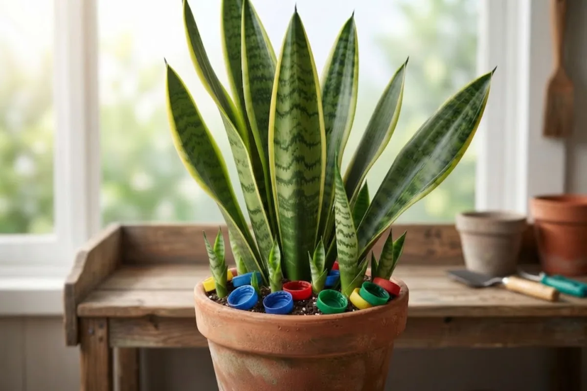 Para qué sirve poner tapitas de gaseosa en la lengua de suegra y por qué lo recomiendan los expertos en jardinería