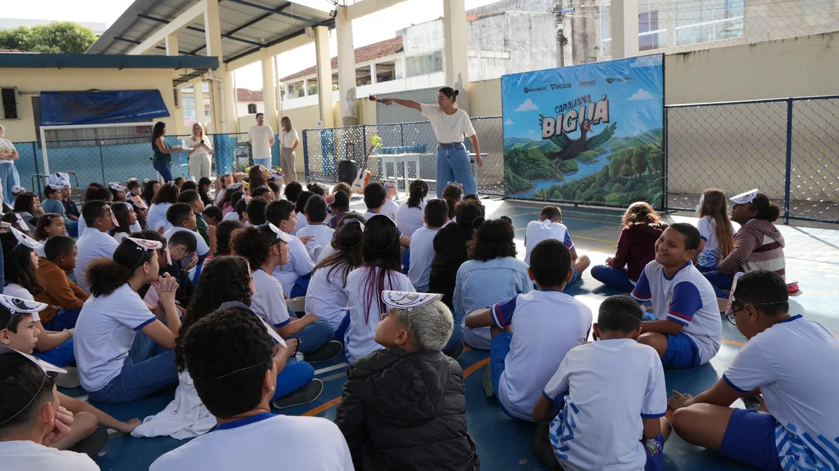 Caravana Biguá leva educação ambiental a mais de 400 alunos de Linhares