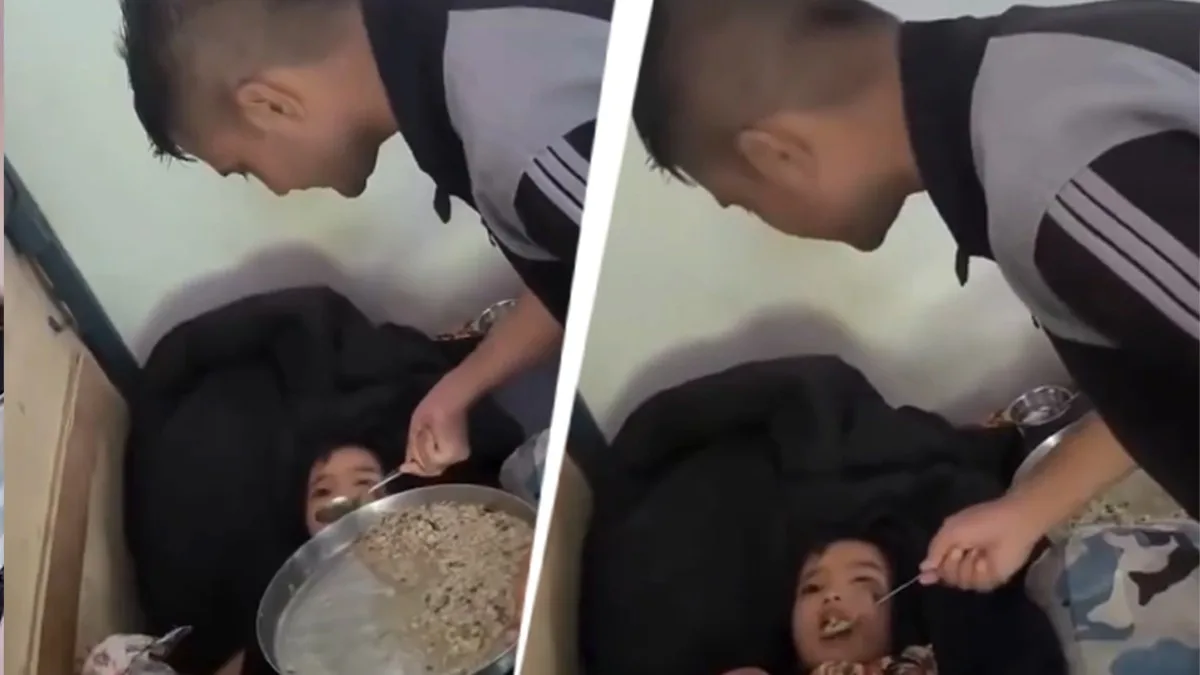 You'll soon reunite with family: Nepal soldier feeds khichdi to 5-year-old boy