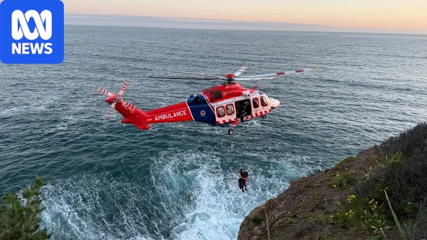 Five-hour ordeal to rescue man trapped in 30-metre rock crevice