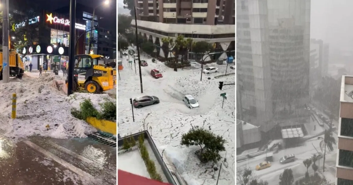 Impresionante temporal en Ecuador, con 552 metros cúbicos de granizo: "¿Nueva York? No, amigo, Quito"