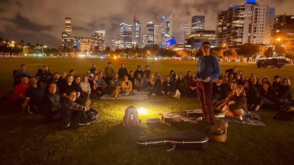 Belle and Sebastian: UK band hosts impromptu singalong at Perth’s Langley Park after Thursday show cancelled