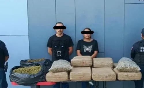 Aseguran 72 kilos de marihuana en Hidalgo; detienen a pareja con 103 dosis de cristal