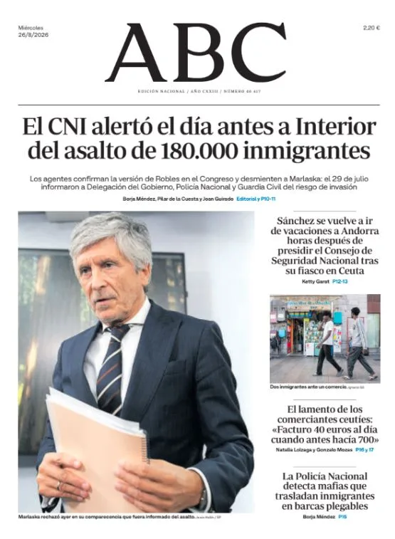 Portadas de la prensa internacional de este miércoles 26 de agosto de 2026