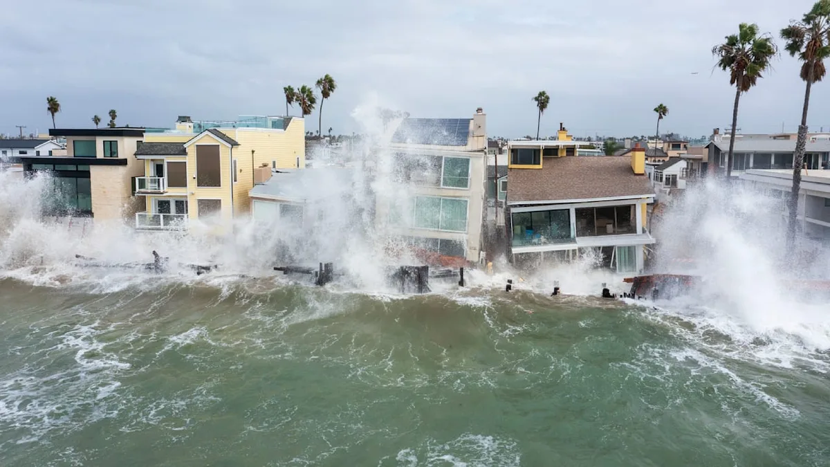 Tropensturm „Rachel“ sucht Long Beach heim - Monster-Wellen verwüsten Strand-Paradies!