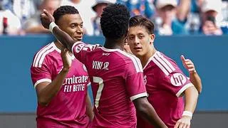 Kylian Mbappé guía al Real Madrid en su último amistoso de pretemporada