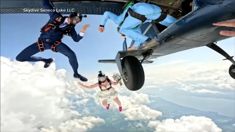 WATCH: Skydiving couple gets married in midair