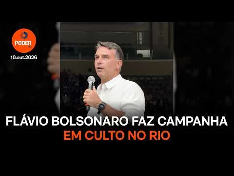 Flávio Bolsonaro fala em “guerra espiritual” durante culto no Rio