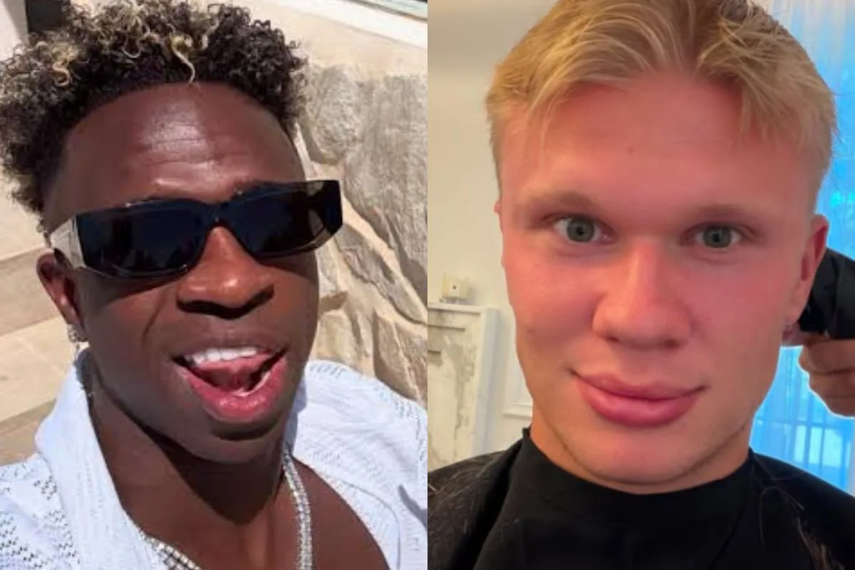 Vini Jr. reage a novo visual de Erling Haaland com cabelo curto