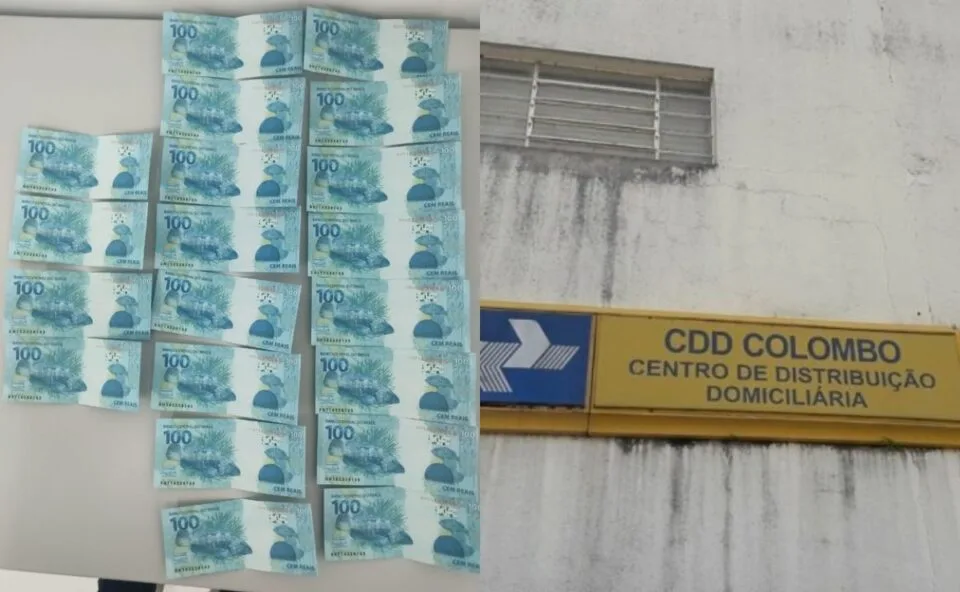 Correios identificam encomenda suspeita e PF apreende R$ 2 mil em notas falsas em Colombo