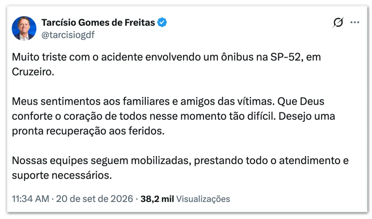 Ônibus cai em ribanceira em SP e deixa ao menos 6 mortos