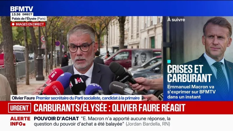 Conflits internationaux et prix des carburants: "Cette situation est amenée à durer", prévient Olivier Faure, Premier secrétaire du Parti socialiste et candidat à la primaire socialiste