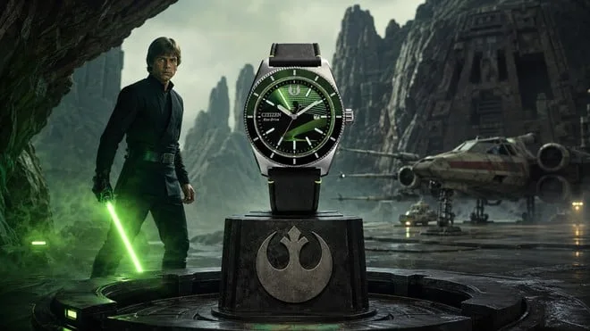Star Wars: Citizen lança relógio inspirado em Luke Skywalker com sabre de luz e Eco-Drive