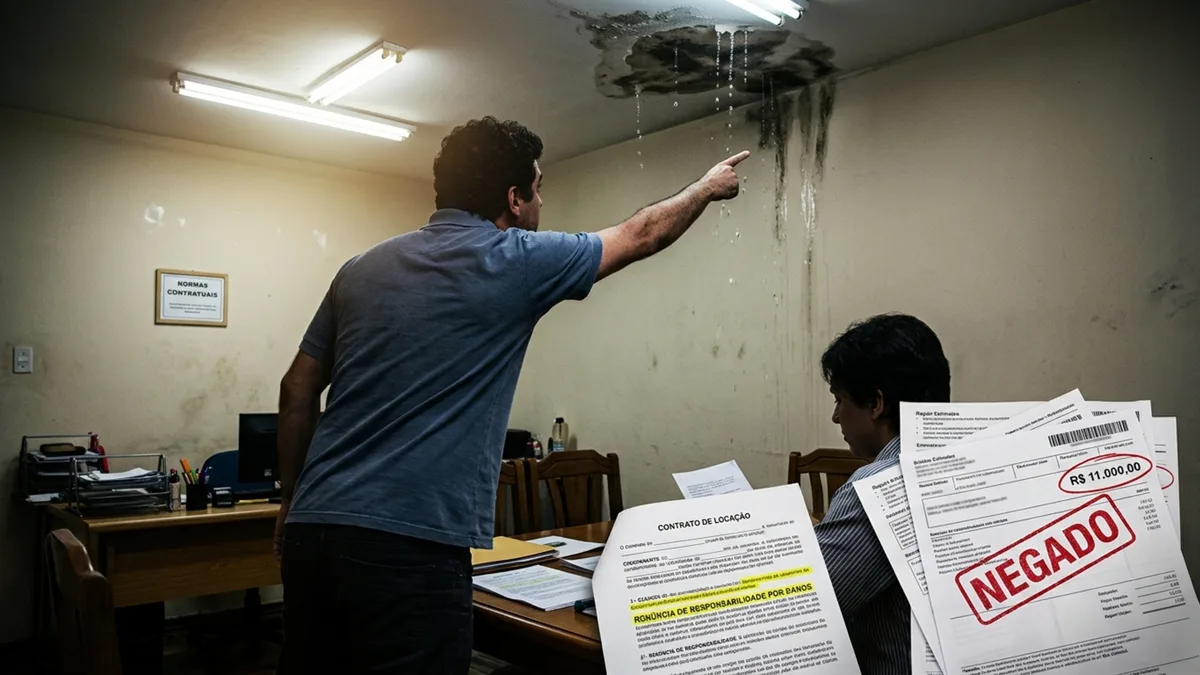 Inquilino gasta R$ 11 mil para conter infiltração ignorada pelo proprietário e na saída encontra cláusula que pode deixá-lo sem qualquer reembolso