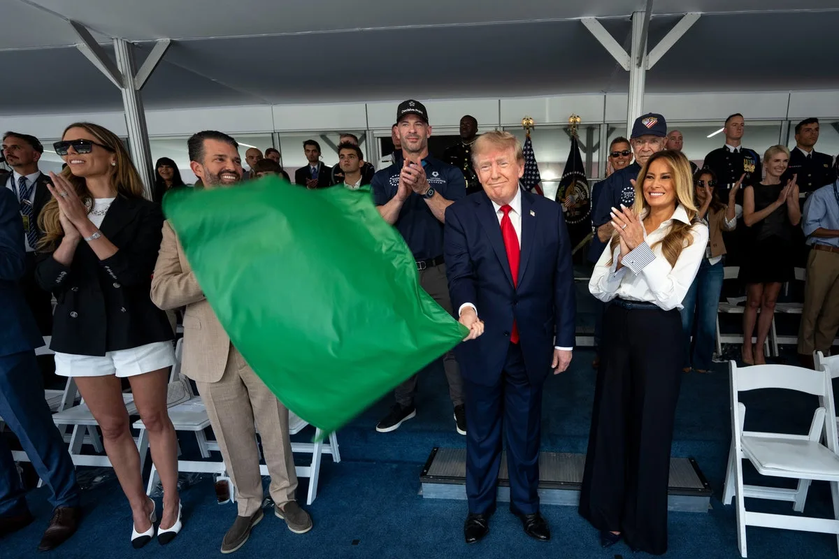 Trump’s green flag waving at IndyCar race becomes instant viral hit
