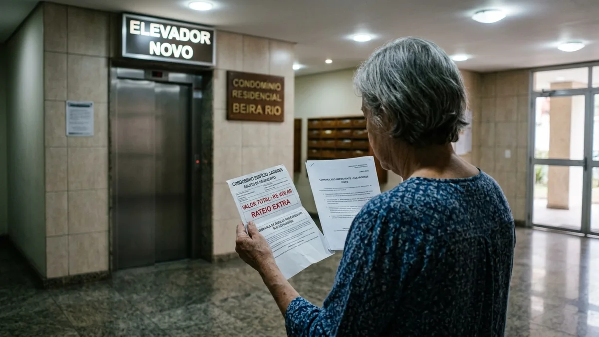 Aposentada paga R$ 420 extras no condomínio durante 18 meses e ao entregar as chaves percebe que bancou a modernização dos elevadores do proprietário