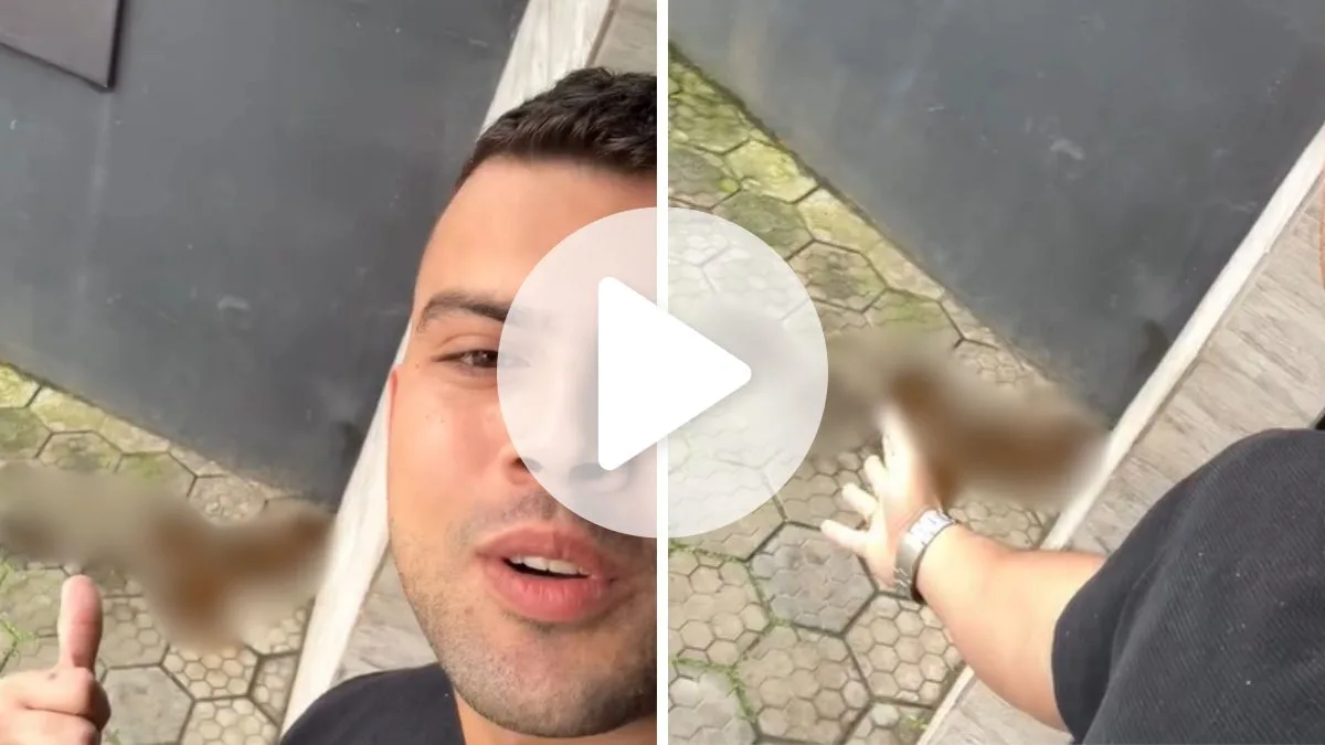 Empresário faz desabafo após chegar para abrir loja e dar de cara com cocô na calçada em SC: ‘Limpar merda de vagabundo sem vergonha’