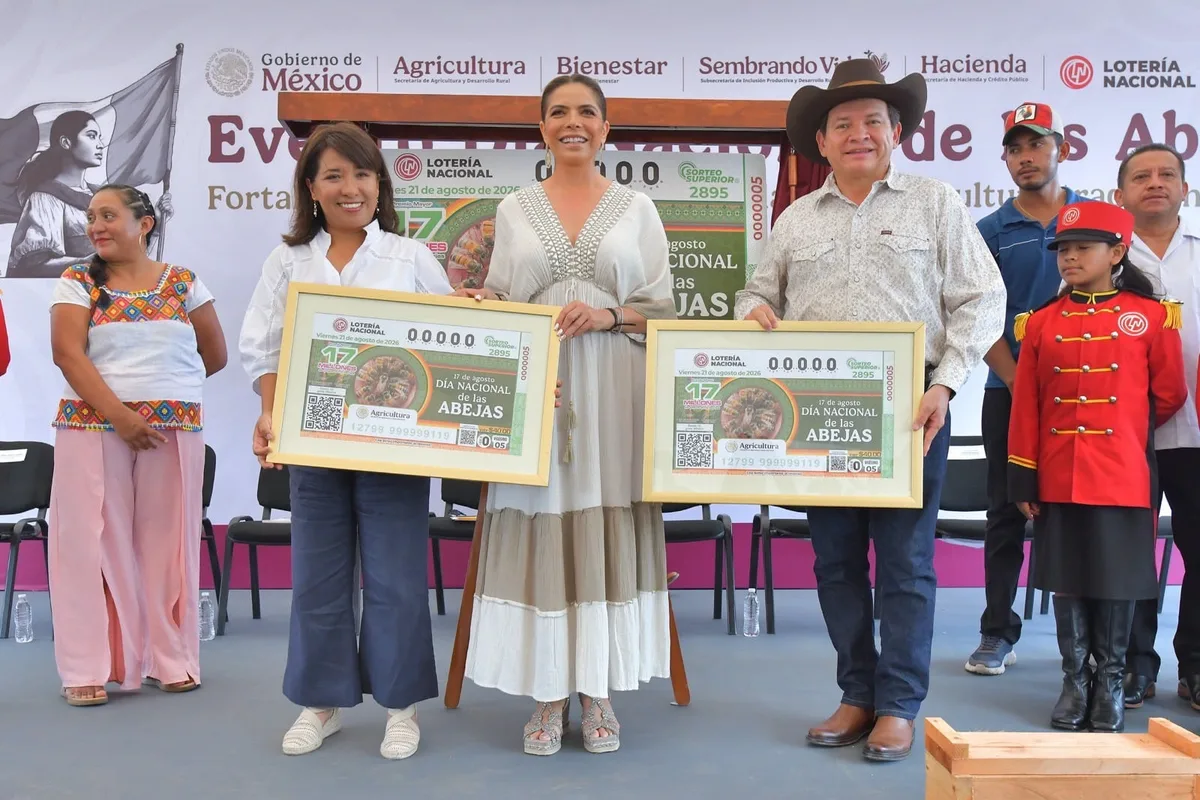 La Lotería Nacional presenta billete conmemorativo por el Día Nacional de las Abejas en Yucatán