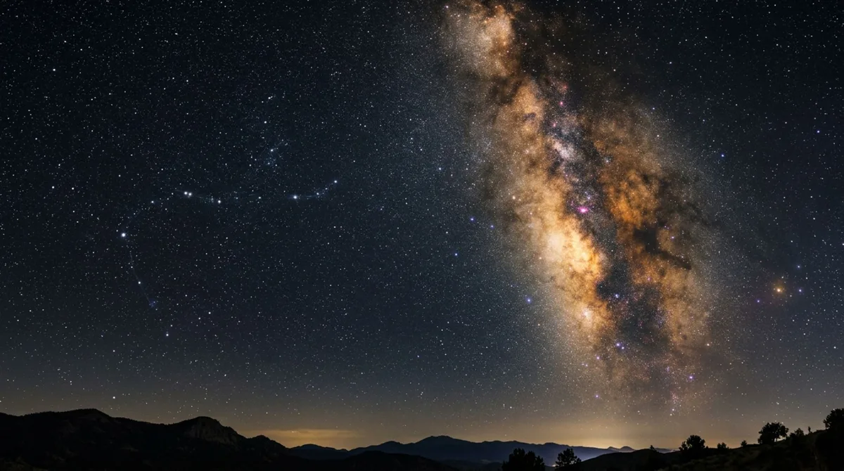 Um bule de estrelas aponta para o centro da Via Láctea: desenho em Sagitário vira mapa simples para encontrar a faixa mais densa da galáxia