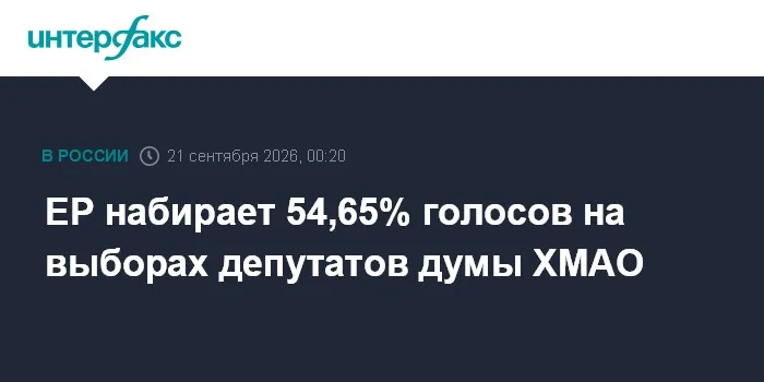 ЕР набирает 54,65% голосов на выборах депутатов думы ХМАО