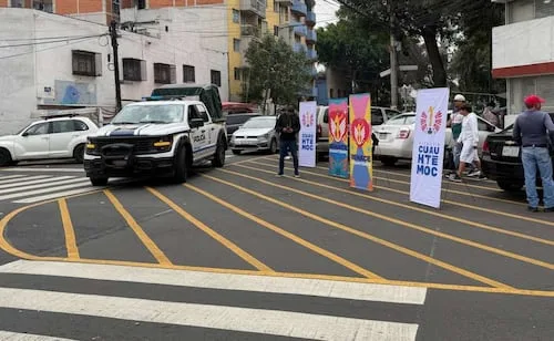 Alcaldía Cuauhtémoc renueva 3 mil 657 metros cuadrados de asfalto en la colonia Doctores; mejoran luminarias