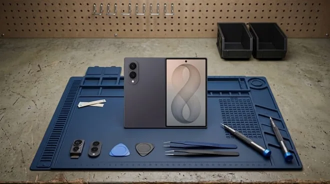 Galaxy Z Fold 8 decepciona no iFixit por dobradiça sensível e conserto difícil; veja o vídeo