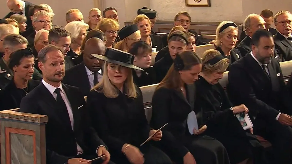 La Familia Real preside el funeral de la princesa Astrid: el detalle con el que Marius Borg ha estado presente pese a no ir