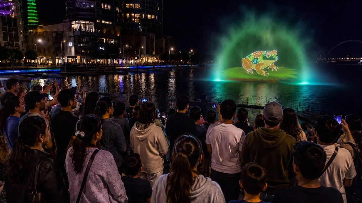 Elizabeth Quay to be lit up with free water show bringing Noongar artist’s drawings to life