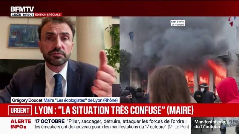Manifestations du 17 octobre: "La situation reste très confuse sur un certain nombre de sites", explique Grégory Doucet, maire Les Écologistes de Lyon