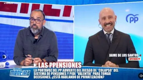 Jaime de los Santos deja en la estacada a Esther Muñoz y Juan Bravo tras ser acorralado por Risto sobre las pensiones: "No sigo más que a..."