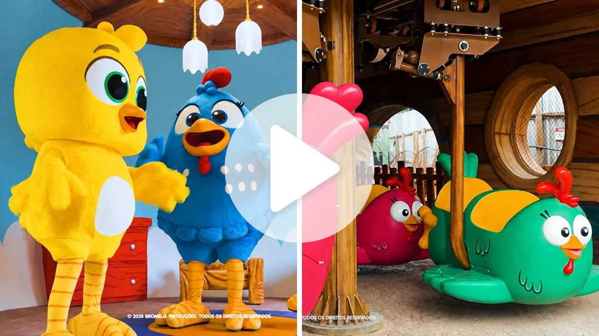 Galinha Pintadinha ganha ‘mundo’ próprio no Beto Carrero com investimento de R$ 50 milhões, 5 experiências, brinquedo italiano, shows e personagens