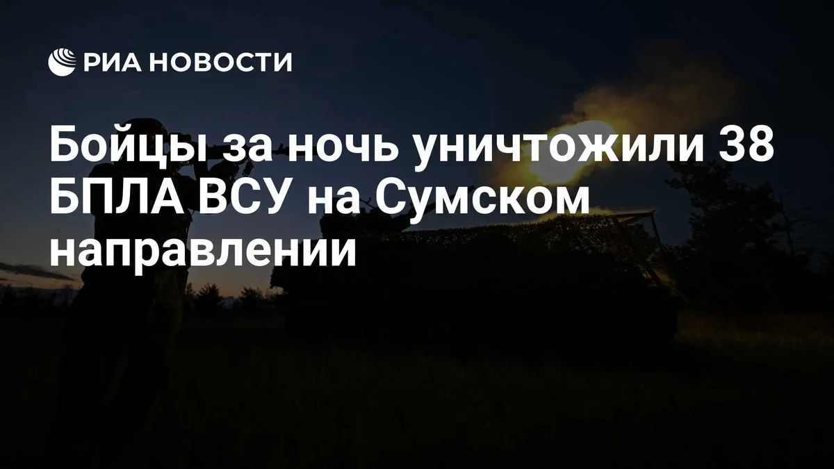 Бойцы за ночь уничтожили 38 БПЛА ВСУ на Сумском направлении