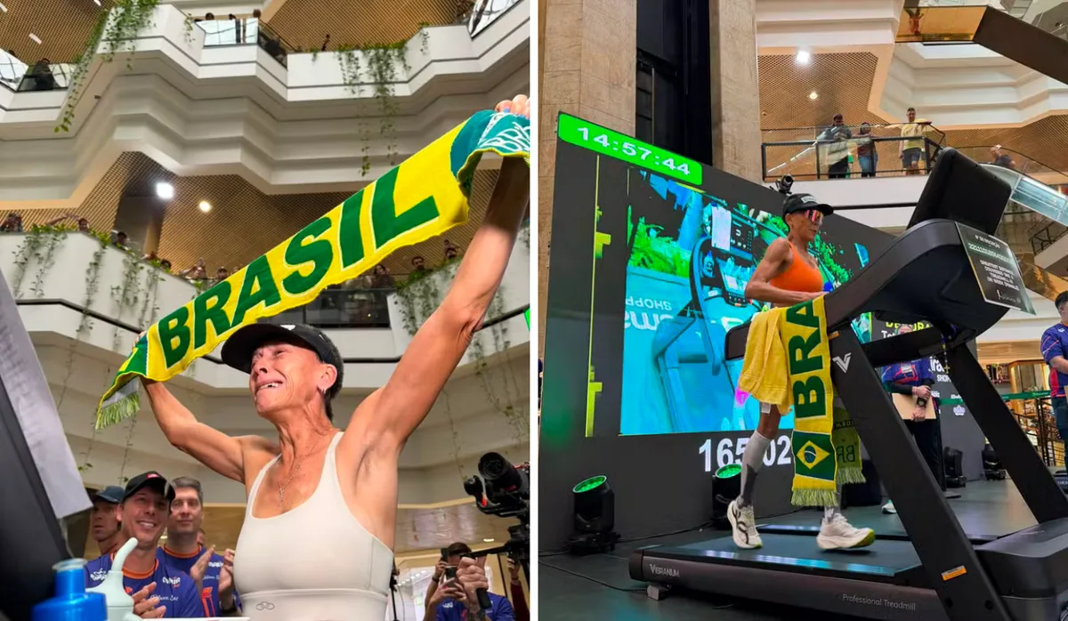 850 km em sete dias: brasileira de 55 anos quebra recorde mundial na esteira