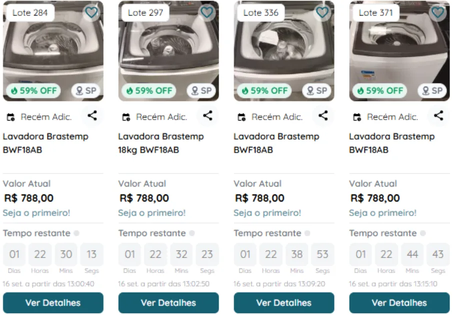 Leilão Casas Bahia (BHIA3): Varejista oferece eletrodomésticos com descontos de até 75%