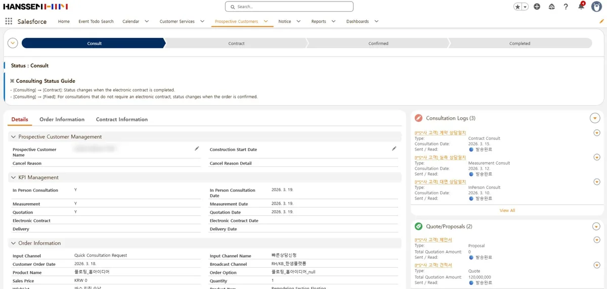 세일즈포스 손잡은 한샘, 전국 600여개 대리점 영업 데이터 통합 관리
