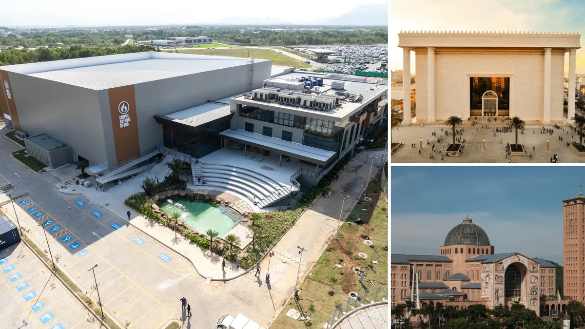 Megaigreja para 12 mil pessoas com fragrância exclusiva no ES: compare o complexo religioso com outros grandes templos do Brasil