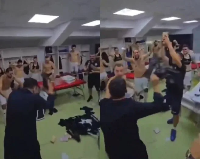 Presidente de clube surpreende jogadores ao jogar dinheiro no vestiário