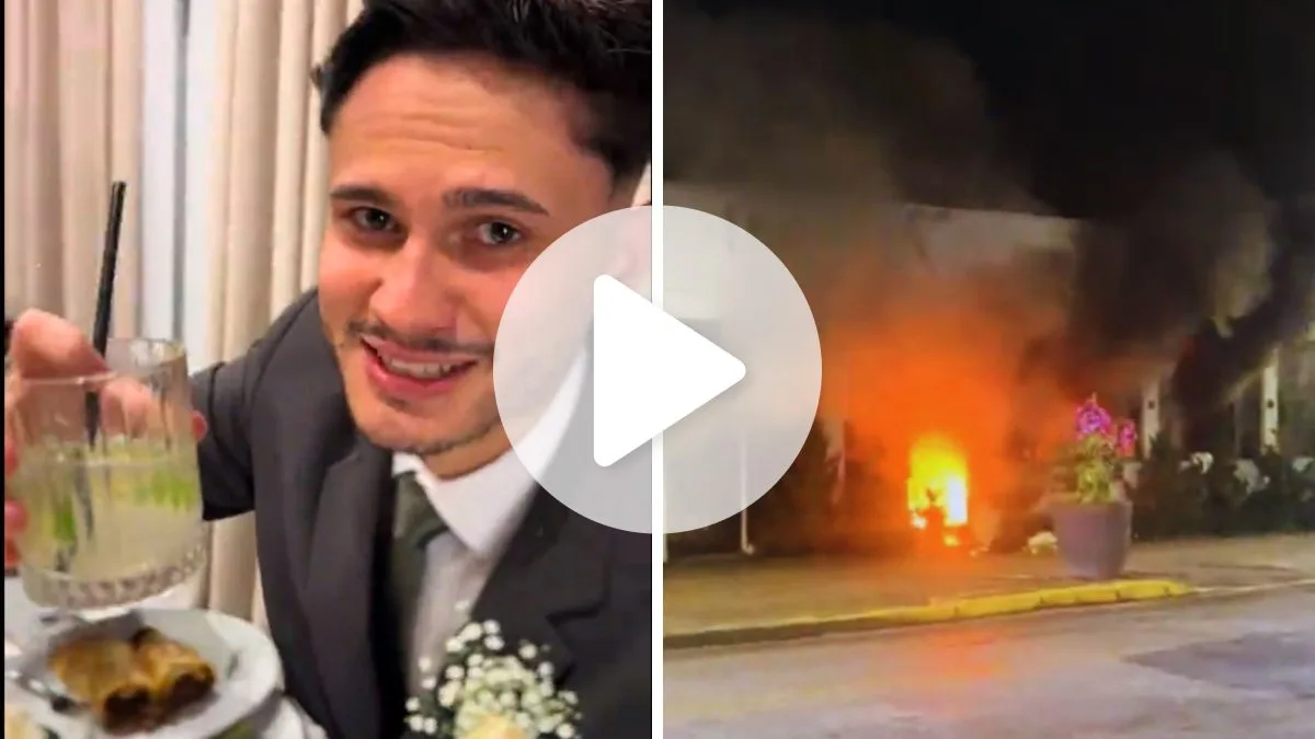 ‘Quantos copos você já tomou?’: trend de casamento termina com salão em chamas em SC