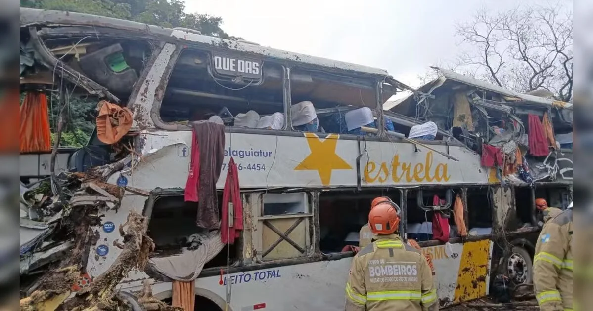 Nove pessoas morrem em tombamento de ônibus no Rio de Janeiro