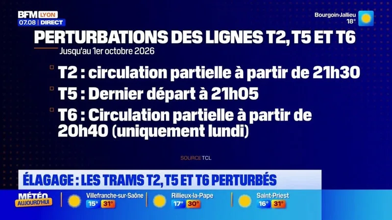 Trafic perturbé pour le réseau de transport en commun lyonnais jusqu'au 1er octobre