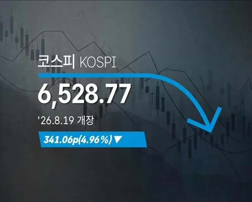 [코스피] 341.06p(4.96%) 내린 6,528.77(개장)