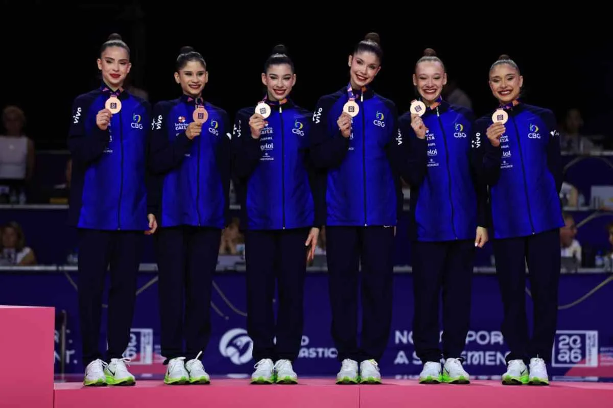 Brasil é bronze no Mundial de ginástica rítmica e garante vaga em Los Angeles-2028