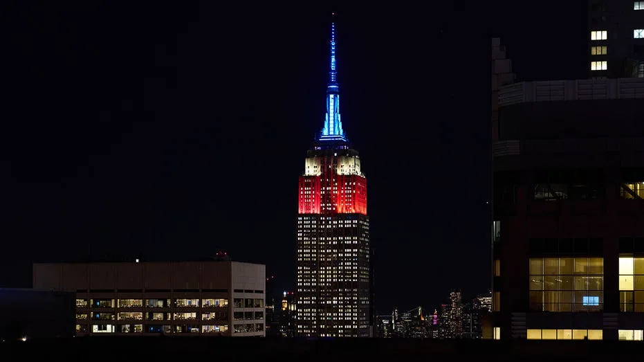 Empire State Building lights up red, white and blue to celebrate Fox News Channel's 30th anniversary