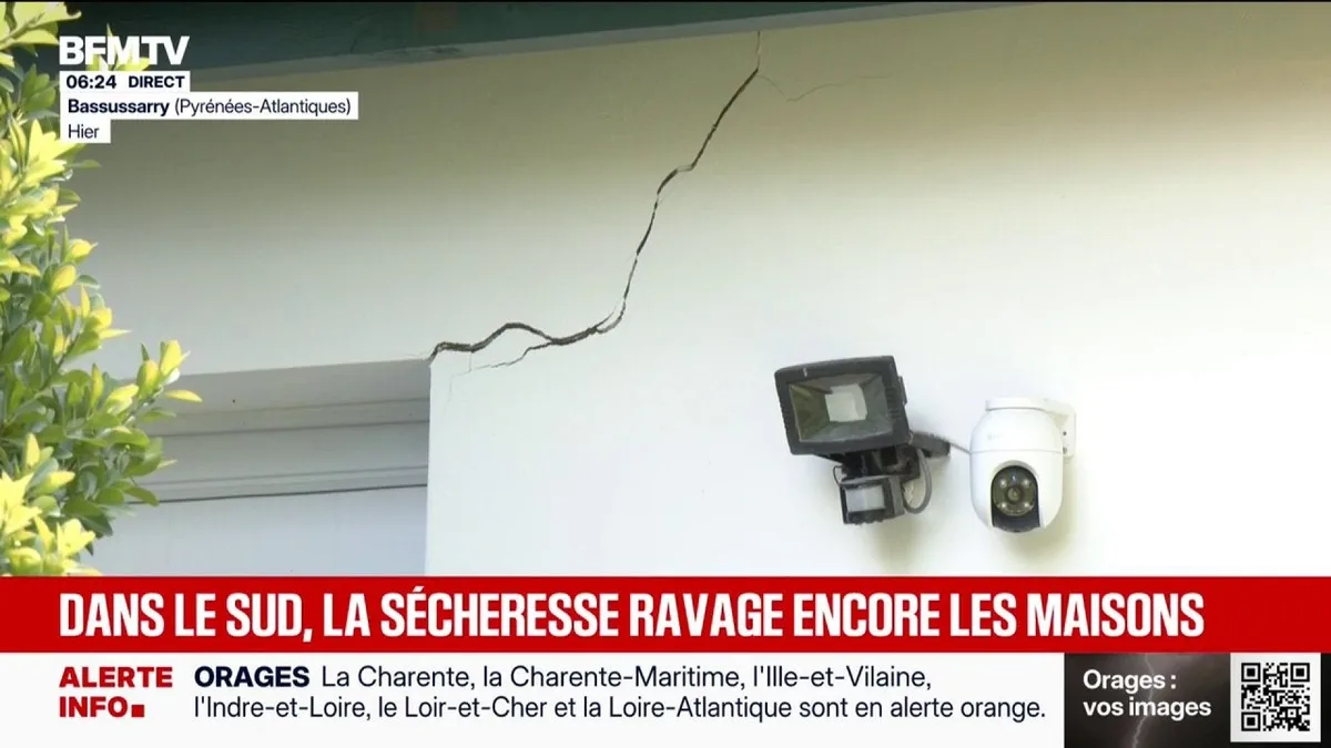 Plusieurs habitants de Bassussarry (Pyrénées-Atlantiques) ont découvert des fissures liées à la sécheresse sur leur maison