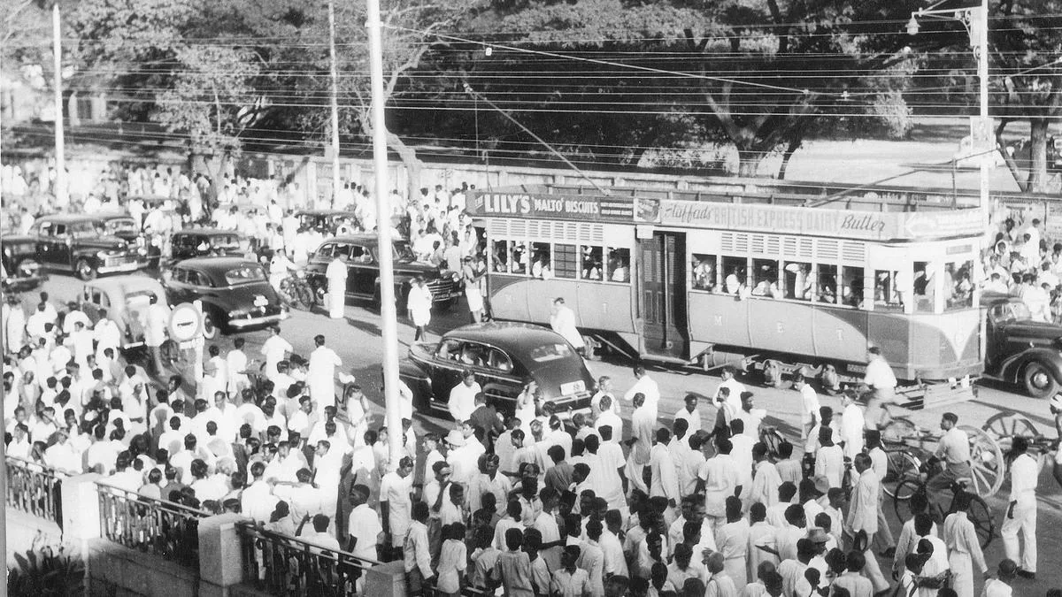 Aboard the tramway in Madras